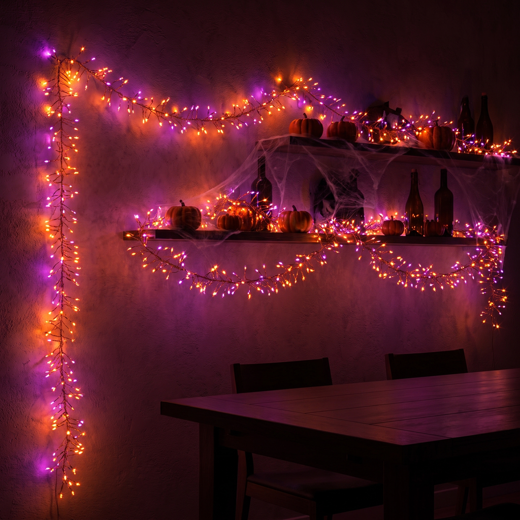 Firecracker Fairy String Lights color changing at a Halloween party