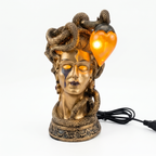 Medusa Table Lamp, Gold on white background