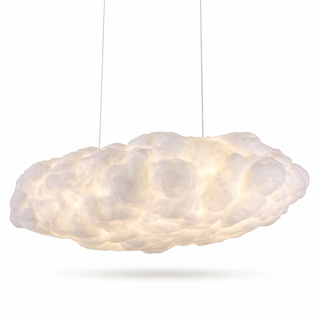 Cotton Cloud Pendant Light on white background