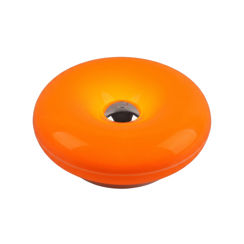 Donut Lamp in Orange on white background