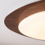 Flush mount ceiling light - Walnut Pebble Flush Mount Ceiling Light close-up of the walnut rim