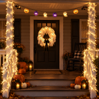 Front Porch Halloween Bundle lighting a covered front porch at night