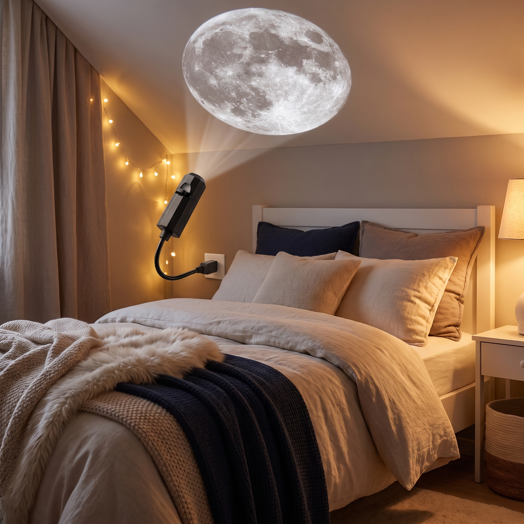 Moon projector - Moon and Planet Projector Light above a kids bed