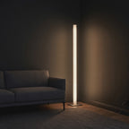 Minimalist LED Corner Floor Lamp changing from warm white to violet (short video)