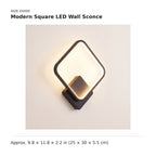 Modern Square LED Wall Sconce size guide with dimensions
