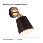 Modern Adjustable Wall Sconce size guide with dimensions