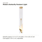 Modern Butterfly Pendant Light size guide with dimensions