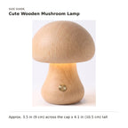 Cute Wooden Mushroom Lamp size guide with dimensions