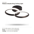 Modern Double Ring Ceiling Light size guide with dimensions