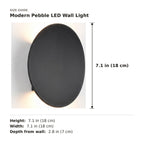 Modern Pebble LED Wall Light size guide with dimensions