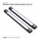 Wireless Under Cabinet Lights, Set of 2 size guide with dimensions