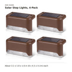 Solar Step Lights, 4-Pack size guide with dimensions
