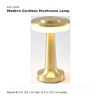 Modern Cordless Mushroom Lamp size guide with dimensions