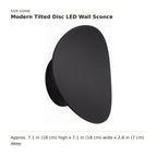 Modern Tilted Disc LED Wall Sconce size guide with dimensions