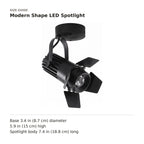 Modern Shape LED Spotlight size guide with dimensions