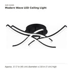 Modern Wave LED Ceiling Light size guide with dimensions