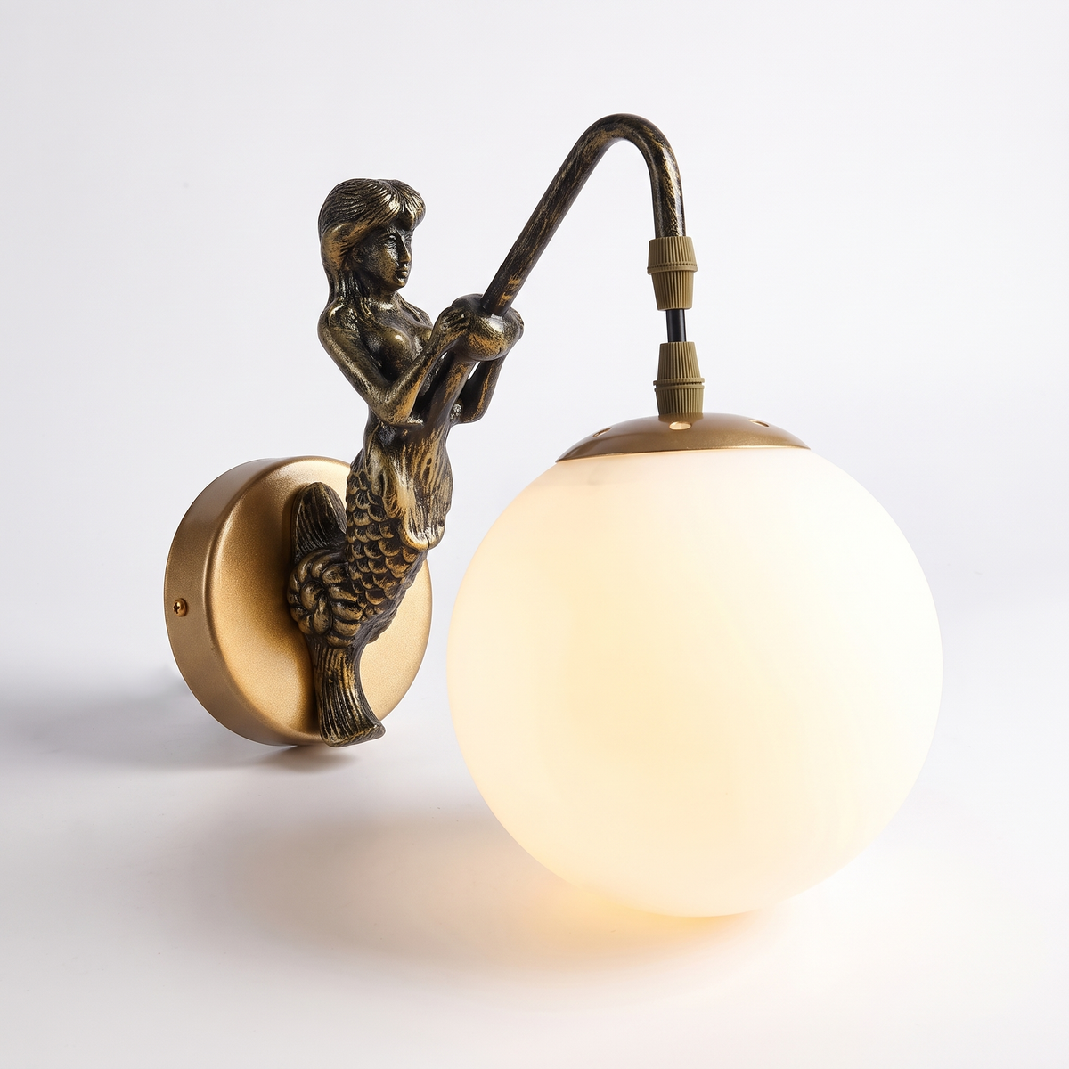 Vintage wall sconce - Vintage Mermaid Wall Sconce on white background