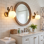 Vintage wall sconce - Vintage Mermaid Wall Sconce in a pair either side of a bathroom mirror
