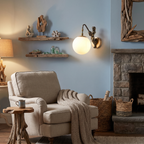 Vintage wall sconce - Vintage Mermaid Wall Sconce above a reading chair